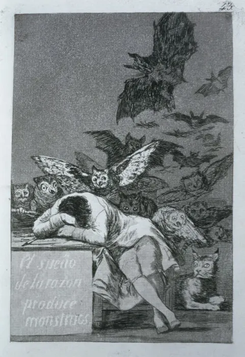 Framed Print : Los Caprichos, series of etchings by Francisco de Goya (1746-1828), plate 43: El Framed Print : Los Caprichos, series of etchings by Francisco de Goya (1746-1828), plate 43: El