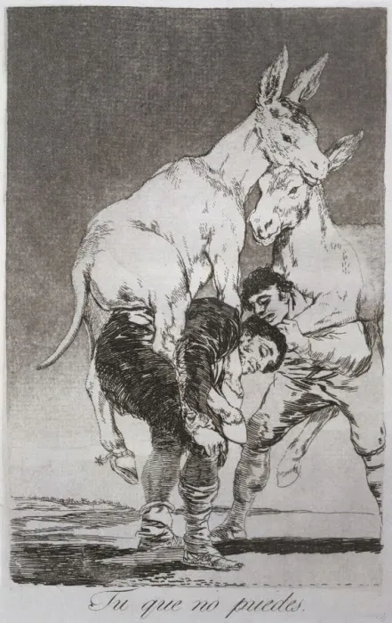 Framed Print : Los Caprichos, series of etchings by Francisco de Goya (1746-1828), plate 42: Tú Framed Print : Los Caprichos, series of etchings by Francisco de Goya (1746-1828), plate 42: Tú