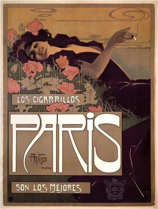 Framed Print : Los Cigarillos Paris, 1901. Artist: Villa, Aleardo (1865-1906) Framed Print : Los Cigarillos Paris, 1901. Artist: Villa, Aleardo (1865-1906)