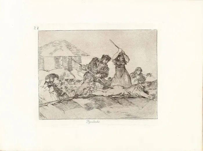 Framed Print : Los Desastres de la Guerra (The Disasters of War), Plate 28: Populacho (Rabble), 1810s. Creator: Goya, Francisco, de (1746-1828) Framed Print : Los Desastres de la Guerra (The Disasters of War), Plate 28: Populacho (Rabble), 1810s. Creator: Goya, Francisco, de (1746-1828)