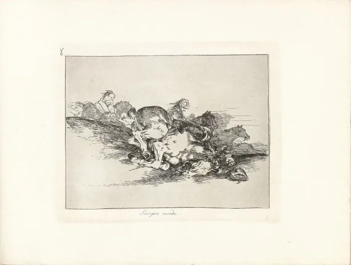Framed Print : Los Desastres de la Guerra (The Disasters of War), Plate 8: Siempre sucede (This always... 1810s. Creator: Goya, Francisco, de (1746-1828) Framed Print : Los Desastres de la Guerra (The Disasters of War), Plate 8: Siempre sucede (This always... 1810s. Creator: Goya, Francisco, de (1746-1828)