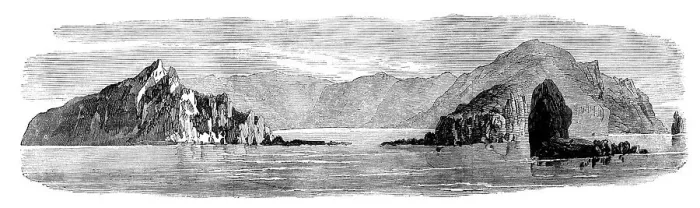 Framed Print : Loss of the Megaera: the island of St. Paul, from the sea, 1871. Creator: Unknown Framed Print : Loss of the Megaera: the island of St. Paul, from the sea, 1871. Creator: Unknown