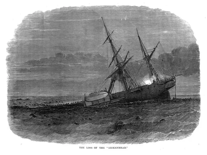 Framed Print : Loss of the troopship Birkenhead, South Africa, 1852 Framed Print : Loss of the troopship Birkenhead, South Africa, 1852