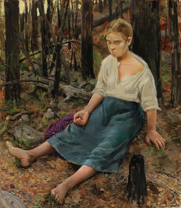 Framed Print : Lost, 1886. Creator: Akseli Gallen-Kallela Framed Print : Lost, 1886. Creator: Akseli Gallen-Kallela