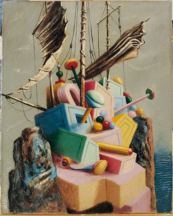 Framed Print : The lost boat (Le navire perdu), 1928. Creator: Savinio, Alberto (1891-1952) Framed Print : The lost boat (Le navire perdu), 1928. Creator: Savinio, Alberto (1891-1952)