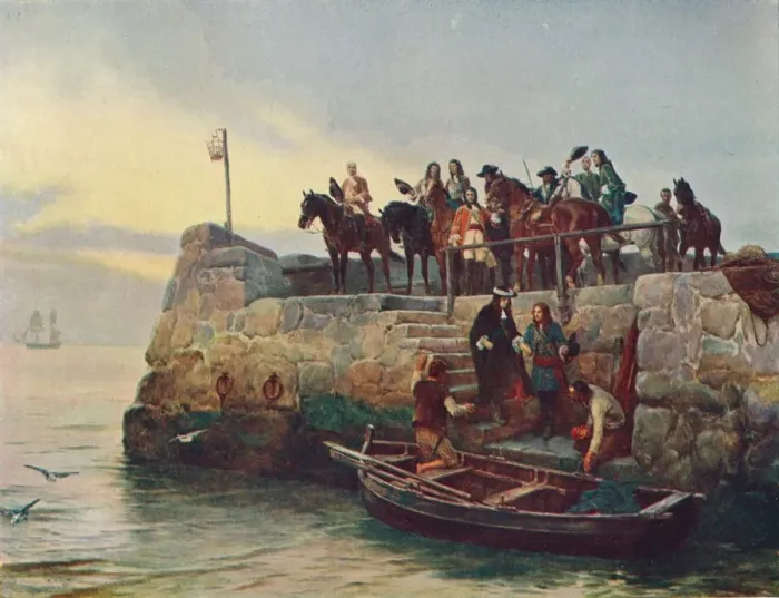 Framed Print : A Lost Cause: the Flight of James II after the Battle of the Boyne, 1690 (1905) Framed Print : A Lost Cause: the Flight of James II after the Battle of the Boyne, 1690 (1905)