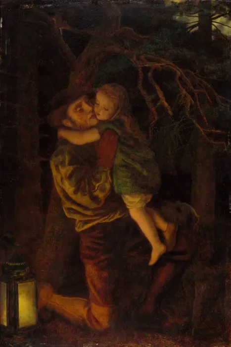 Framed Print : The Lost Child, 1866. Creator: Arthur Hughes Framed Print : The Lost Child, 1866. Creator: Arthur Hughes