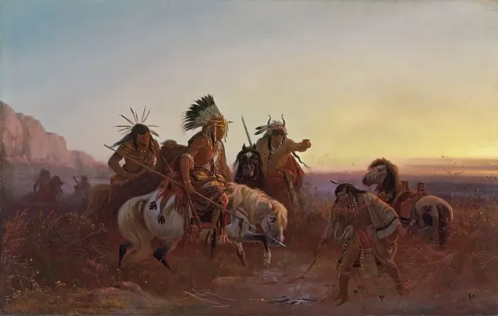 Framed Print : The Lost Trail, 1856. Creator: Charles Ferdinand Wimar Framed Print : The Lost Trail, 1856. Creator: Charles Ferdinand Wimar