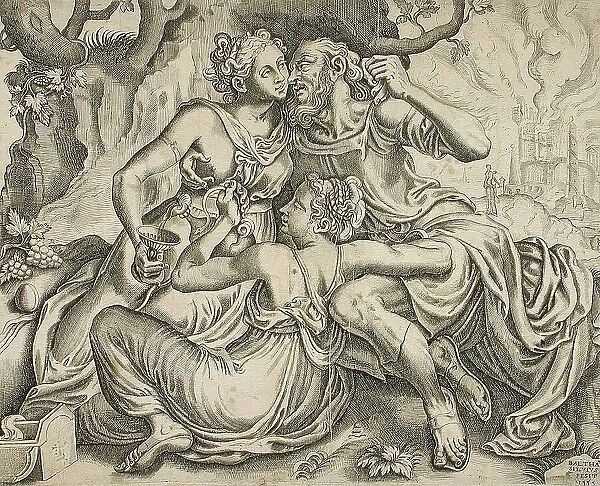 Lot and His Daughters, 1555. Creator: Balthazar van den Bos