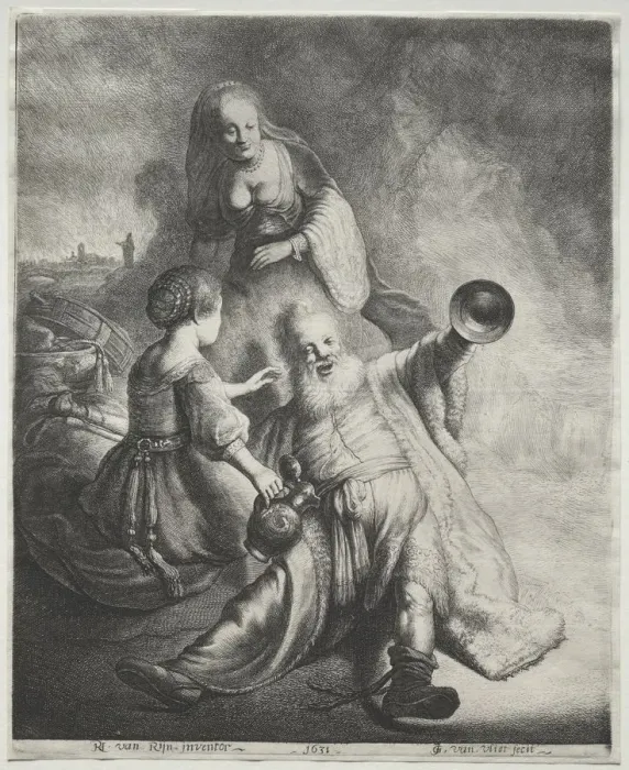 Framed Print : Lot and His Daughters, 1600s. Creator: Jan Georg van Vliet (Dutch, c. 1610-1635) Framed Print : Lot and His Daughters, 1600s. Creator: Jan Georg van Vliet (Dutch, c. 1610-1635)
