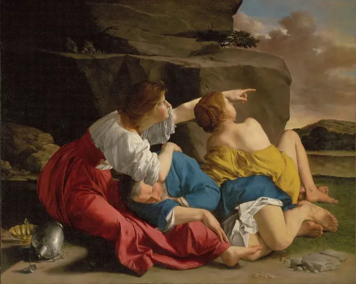 Framed Print : Lot and His Daughters, about 1622. Creator: Orazio Gentileschi Framed Print : Lot and His Daughters, about 1622. Creator: Orazio Gentileschi