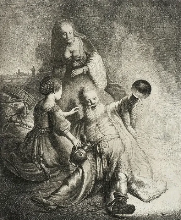 Framed Print : Lot and His Daughters, 1631. Creator: Jan Georg van Vliet Framed Print : Lot and His Daughters, 1631. Creator: Jan Georg van Vliet