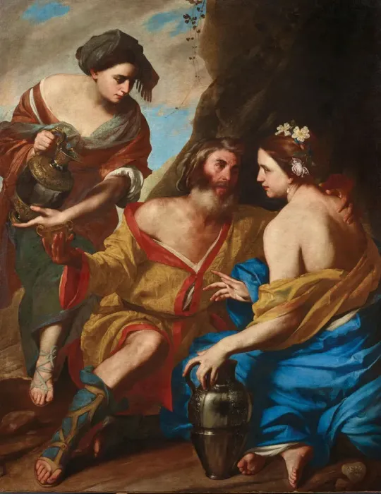 Framed Print : Lot and his Daughters, 1640s. Creator: Stanzione, Massimo (ca. 1585-ca. 1658) Framed Print : Lot and his Daughters, 1640s. Creator: Stanzione, Massimo (ca. 1585-ca. 1658)