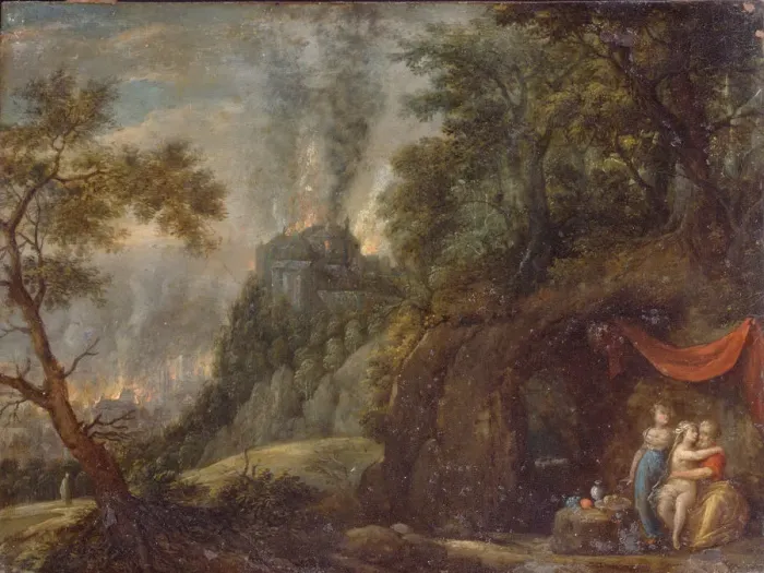 Framed Print : Lot and his Daughters, 1720s. Artist: Hartmann, Franz Anton (1697-1728) Framed Print : Lot and his Daughters, 1720s. Artist: Hartmann, Franz Anton (1697-1728)