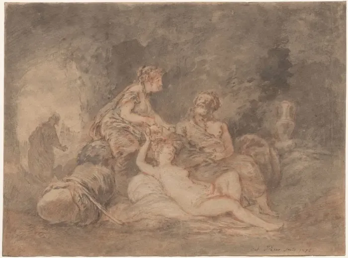 Framed Print : Lot and His Daughters, 1756. Creator: Antoine Pesne (French, 1683-1757) Framed Print : Lot and His Daughters, 1756. Creator: Antoine Pesne (French, 1683-1757)