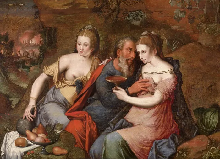 Framed Print : Lot and his Daughters, c.1540s. Creator: Master of the Prodigal Son Framed Print : Lot and his Daughters, c.1540s. Creator: Master of the Prodigal Son