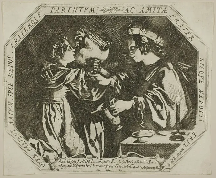 Framed Print : Lot and His Daughters, c.1625. Creator: Bernardino Capitelli Framed Print : Lot and His Daughters, c.1625. Creator: Bernardino Capitelli