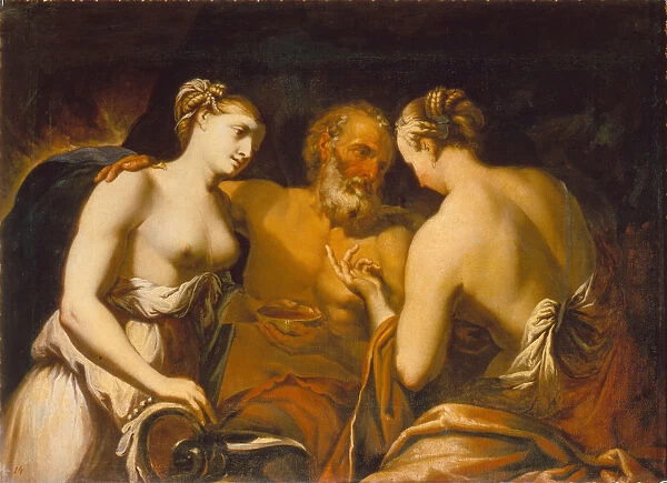 Lot and his Daughters, End of 17th cen Artist: Pacelli, Matteo (1651-1732)