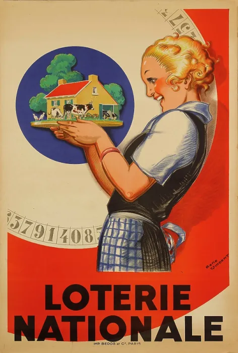 Framed Print : Loterie nationale, 1934. Creator: Vincent, Rene (1879-1936) Framed Print : Loterie nationale, 1934. Creator: Vincent, Rene (1879-1936)