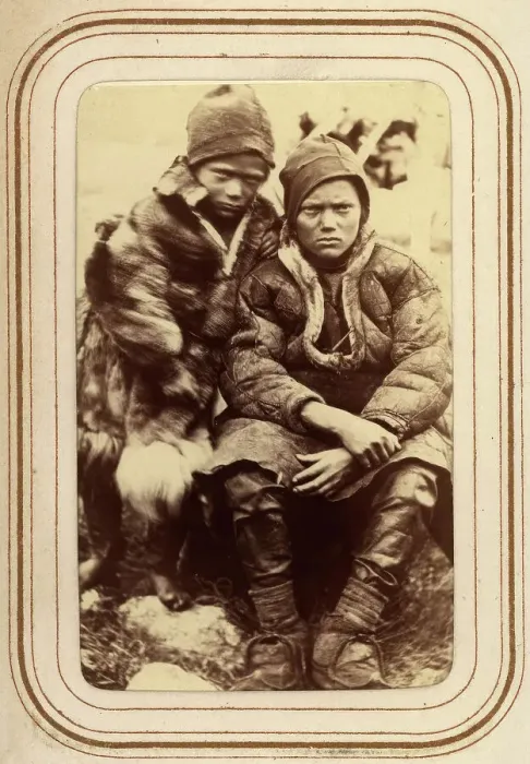 Framed Print : Per and Lotso Vannar's sons, Sjokksjokk's Sami village, Jokkmokk's son, 1868. Creator: Lotten von Duben Framed Print : Per and Lotso Vannar's sons, Sjokksjokk's Sami village, Jokkmokk's son, 1868. Creator: Lotten von Duben