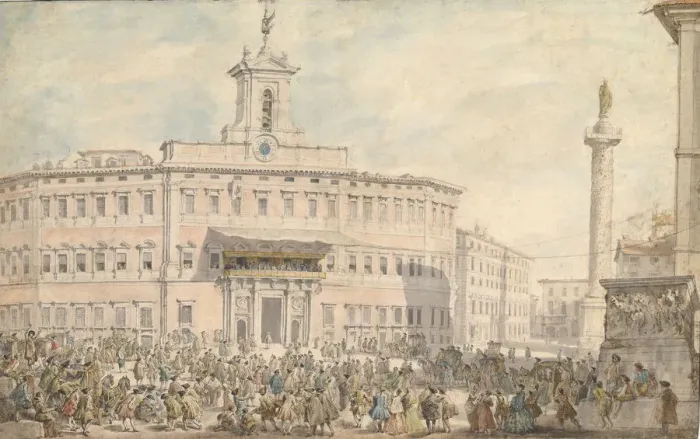 Framed Print : The Lottery in Piazza di Montecitorio, 1743-1744. Creator: Giovanni Paolo Panini Framed Print : The Lottery in Piazza di Montecitorio, 1743-1744. Creator: Giovanni Paolo Panini