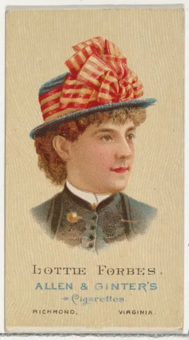 Framed Print : Lottie Forbes, from Worlds Beauties, Series 2 (N27) for Allen & Ginter Cigarettes Framed Print : Lottie Forbes, from Worlds Beauties, Series 2 (N27) for Allen & Ginter Cigarettes
