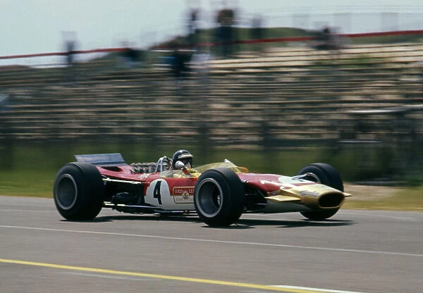 Lotus 49, Gold Leaf, driven by Jackie Oliver at the 1968 Dutch Grand Prix. Creator: Unknown