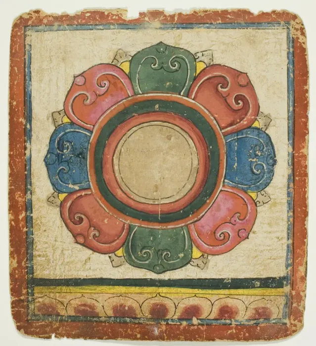 Framed Print : Lotus from a Set of Initiation Cards (Tsakali), 14th / 15th century. Creator: Unknown Framed Print : Lotus from a Set of Initiation Cards (Tsakali), 14th / 15th century. Creator: Unknown
