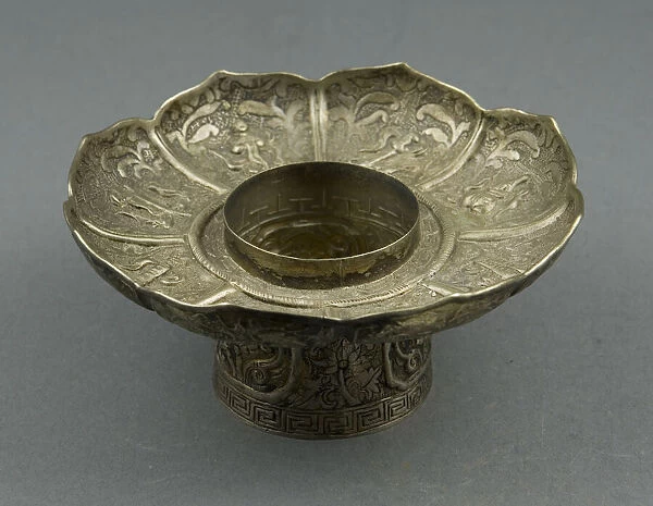 Lotus-Shaped Altar Bowl Stand, 18th century. Creator: Unknown