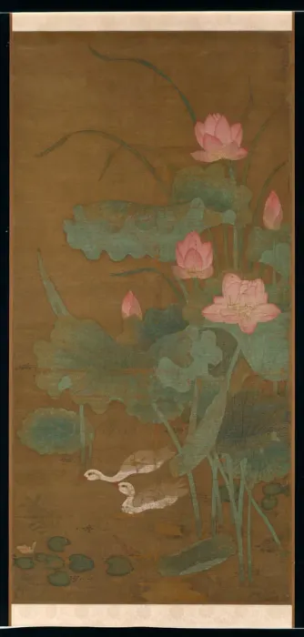 Framed Print : Lotus and waterbirds, ca. 1300. Creator: Unknown Framed Print : Lotus and waterbirds, ca. 1300. Creator: Unknown