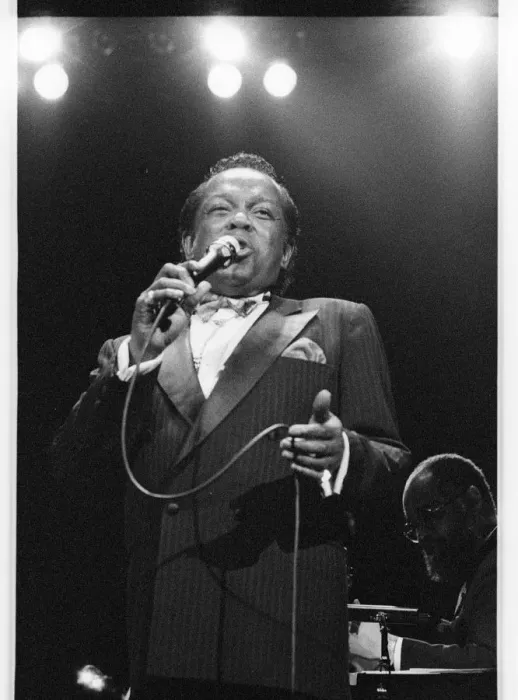 Framed Print : Lou Rawls, Royal Albert Hall, 1990. Artist: Brian O Connor Framed Print : Lou Rawls, Royal Albert Hall, 1990. Artist: Brian O Connor