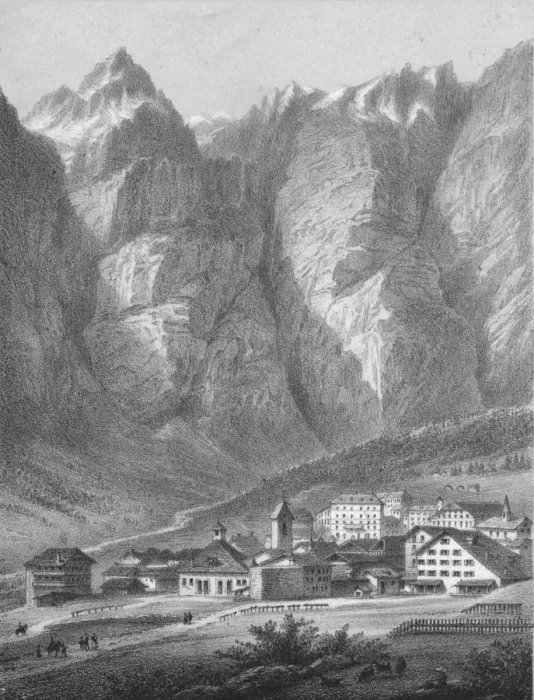 Framed Print : Louesch (Valais), 19th century. Creator: A Cuvillier Framed Print : Louesch (Valais), 19th century. Creator: A Cuvillier