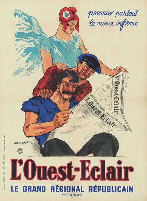 Framed Print : L'Ouest-éclair, le grand régional républicain, 1931. Creator: Dransy, Jules Isnard (1883-1945) Framed Print : L'Ouest-éclair, le grand régional républicain, 1931. Creator: Dransy, Jules Isnard (1883-1945)