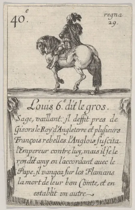 Framed Print : Louis 6.-e dit le gros / Sage, vaillant... from Game of the Kings of France Framed Print : Louis 6.-e dit le gros / Sage, vaillant... from Game of the Kings of France