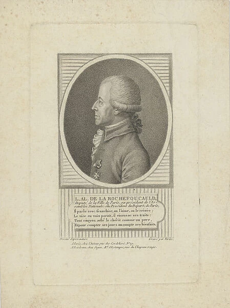 Louis-Alexandre de La Rochefoucauld, Duc d Enville (1743-1792), 1790s. Creator: Verité