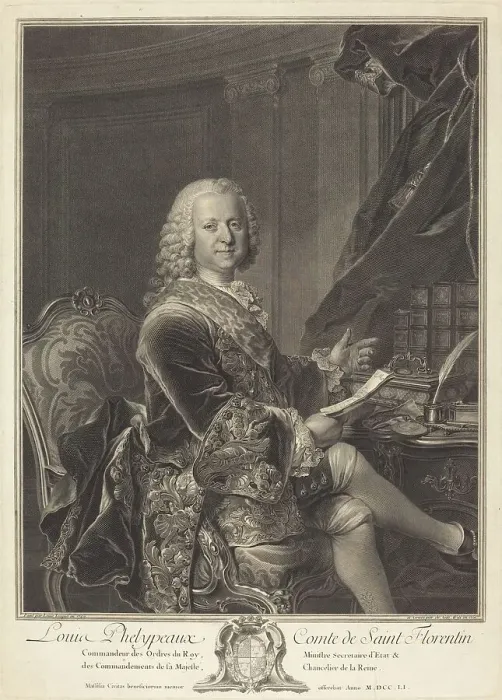 Framed Print : Louis Phelypeaux, comte de Saint Florentin, 1761. Creator: Johann Georg Wille Framed Print : Louis Phelypeaux, comte de Saint Florentin, 1761. Creator: Johann Georg Wille