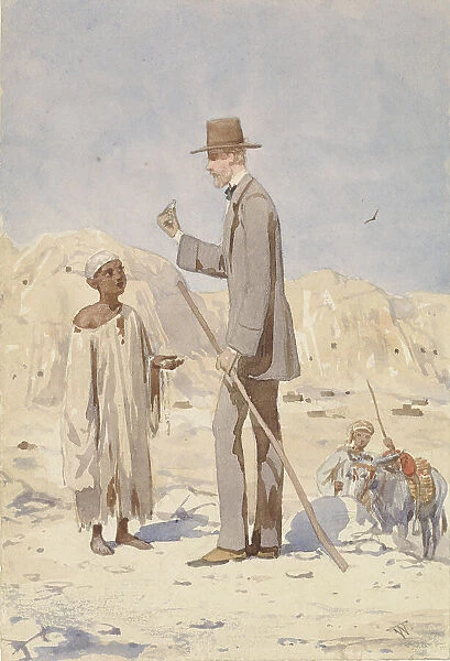 Louis Philippe Albert d'Orleans, at an excavation in Egypt, 1860. Creator: Willem de Famars Testas