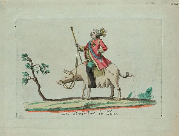Louis Rides a Pig, 1791. Creator: Anonymous