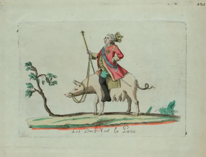 Framed Print : Louis Rides a Pig, 1791. Creator: Anonymous Framed Print : Louis Rides a Pig, 1791. Creator: Anonymous