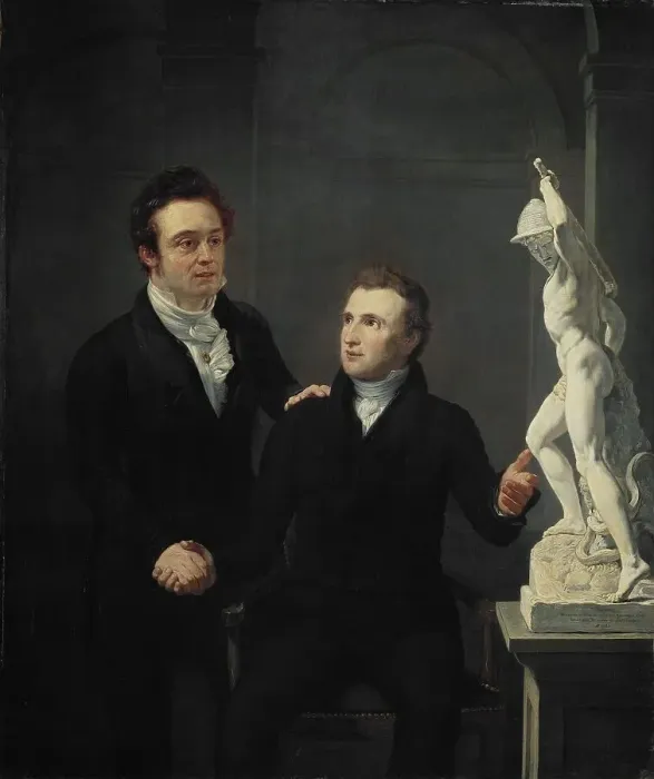 Framed Print : Louis Royer, Sculptor, and Albertus Bernardus Roothaan, Stockbroker, Friend of the Arts... 1825. Creator: Jan Willem Pieneman Framed Print : Louis Royer, Sculptor, and Albertus Bernardus Roothaan, Stockbroker, Friend of the Arts... 1825. Creator: Jan Willem Pieneman
