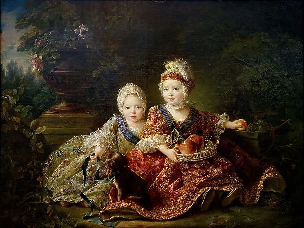 Louis Stanislas Xavier (1755-1824), Count of Provence, and his elder brother, Louis Auguste... 1757 Creator: Drouais, François-Hubert (1727-1775)