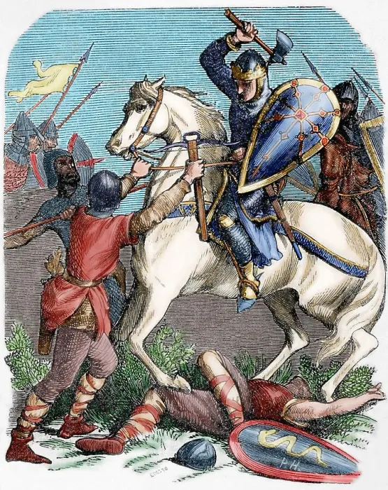 Framed Print : Louis VI the Fat at the Battle of Brenneville, 1119, (19th century). Creator: Unknown Framed Print : Louis VI the Fat at the Battle of Brenneville, 1119, (19th century). Creator: Unknown