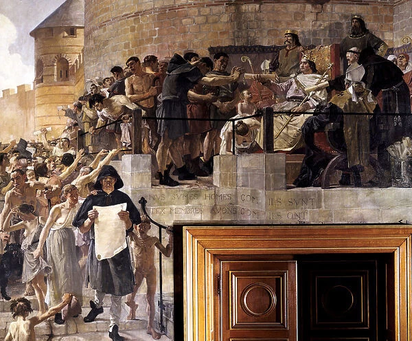 Louis VI of France granting the citizens of Paris their first charter, 12th century (c1858-1921). Artist: Jean-Paul Laurens