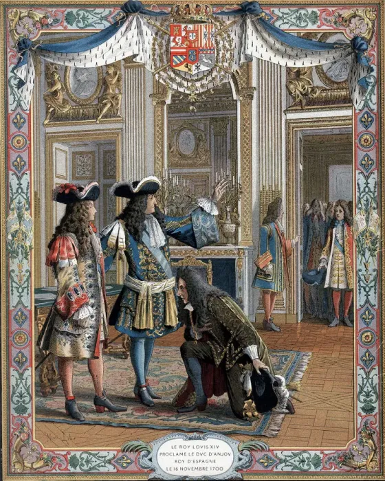 Framed Print : Louis XIV proclaiming duc d Anjou King of Spain, War of Succession, (1700) 19th century Framed Print : Louis XIV proclaiming duc d Anjou King of Spain, War of Succession, (1700) 19th century