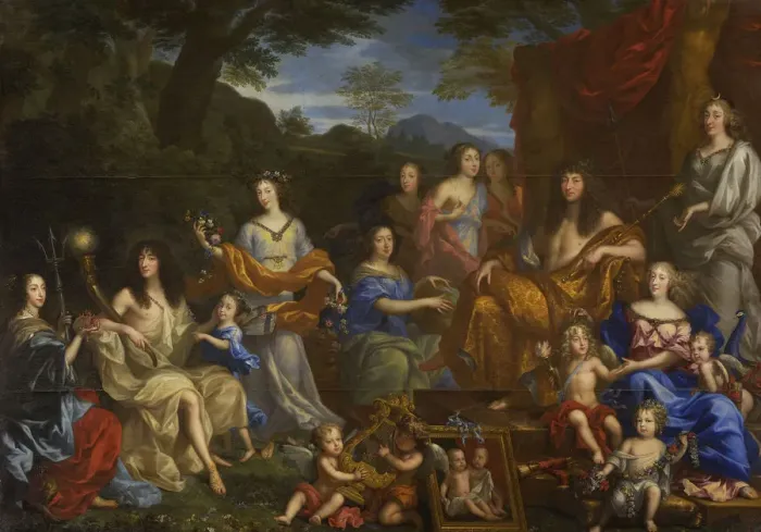 Framed Print : Louis XIV and the royal family, 1670. Artist: Nocret, Jean (1615-1672) Framed Print : Louis XIV and the royal family, 1670. Artist: Nocret, Jean (1615-1672)
