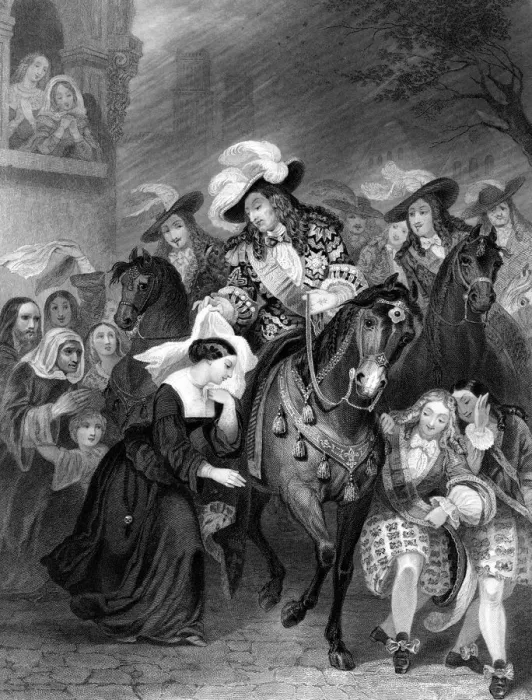 Framed Print : Louis XIV and the Sister of Charity. Artist: GH Adcock Framed Print : Louis XIV and the Sister of Charity. Artist: GH Adcock
