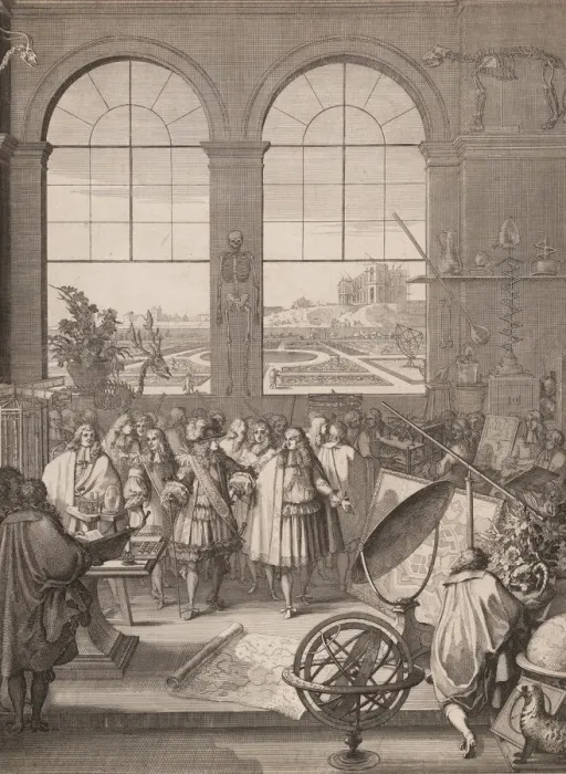 Framed Print : Louis XIV Visiting the Royal Academy of Sciences, 1671. Creator Framed Print : Louis XIV Visiting the Royal Academy of Sciences, 1671. Creator