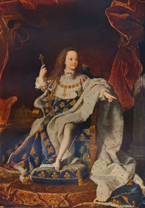 Framed Print : Louis XV (1710-1774) at the Age of Five in the Costume of the Sacre, c1716u24, (1911). Artist: Hyacinthe Rigaud Framed Print : Louis XV (1710-1774) at the Age of Five in the Costume of the Sacre, c1716u24, (1911). Artist: Hyacinthe Rigaud