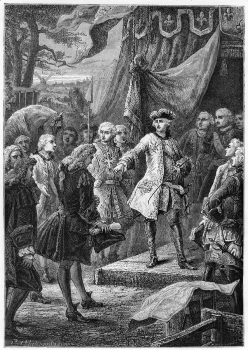 Framed Print : Louis XV, King of France and the Ambassador of Netherlands, (19th century) Framed Print : Louis XV, King of France and the Ambassador of Netherlands, (19th century)