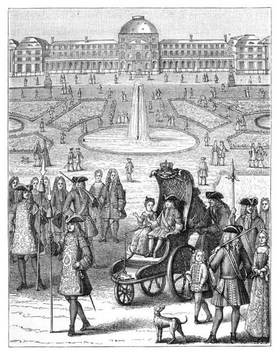 Framed Print : Louis XV at the Tuileries, Paris, 18th century, (1885). Artist: Bonnardot Framed Print : Louis XV at the Tuileries, Paris, 18th century, (1885). Artist: Bonnardot